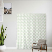 Modern Tapestry with Green and White Geometric