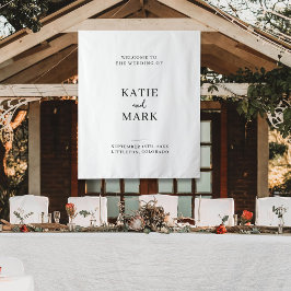 Tapiz Modern Welcome To Our Wedding Fabric Sign