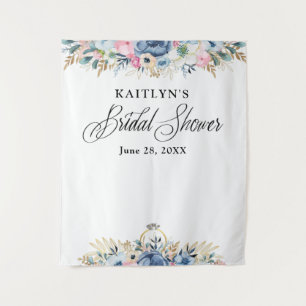 Tapiz Moderna acuarela Floral Bridal Shower Backdrop