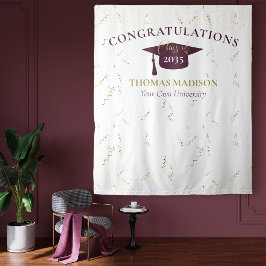 Tapiz Moderna graduación Faux Streamers Maroon Backdrop
