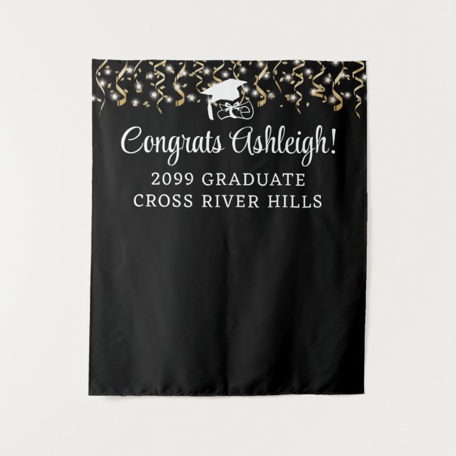 Tapiz Moderna graduación Personalizado de avalancha de f (Anverso)