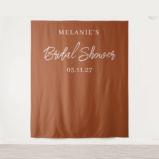 Tapiz Moderna Moda Mínima Bridal Shower Fondo (Anverso)