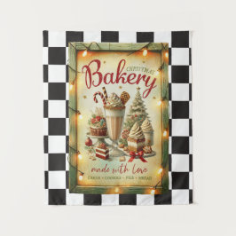 Tapiz Moderna panadería Rustic Chirstmas a cuadros