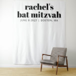 Tapiz Moderna Terracota White Bat Mitzvah Foto Fondo<br><div class="desc">Moderna y personalizada Tipografía audaz en negro y blanco Mitzvah Foto de fondo</div>