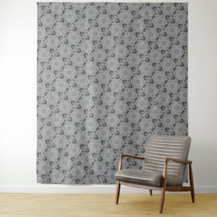 Tapiz MODERNAS LÍNEAS PEQUEÑAS DE Mandala -Tapiz DE GRIS