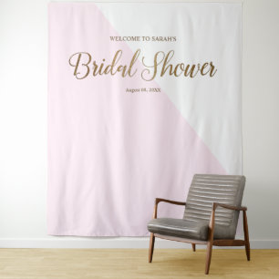Tapiz Moderno Chic Rosa Beige Dorado Personalizado
