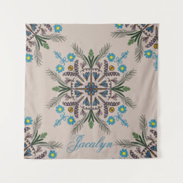 Tapiz Moderno Mandala Botánico Tropical Boho Nombre