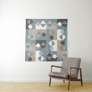 Tapiz Moderno Mid Century - Caramelo De Chocolate Mint