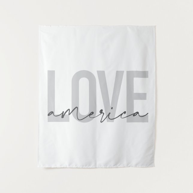 Tapiz Moderno, simple, moda, diseño fresco de Love Ameri (Anverso)