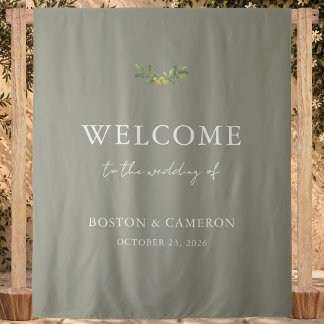 Tapiz Moderno y elegante cartel de bienvenida de boda en
