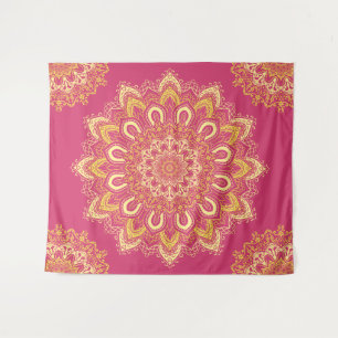 Tapiz Moderno y elegante Raspberry Amarillo Boho rosa Ma