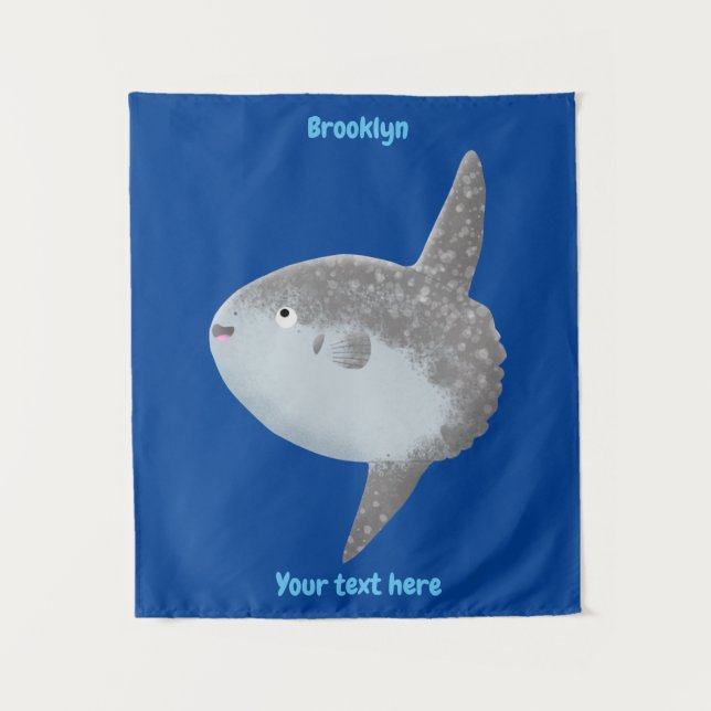 Tapiz Mola mola de pez luna oceánica lindo personalizado (Anverso)