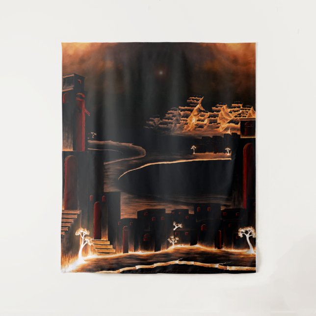 Tapiz "Momentos después" - misterioso arte críptico. (Anverso)