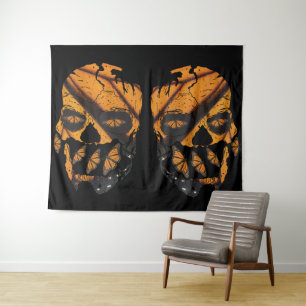 Tapiz Monarch Butterfly Skulls