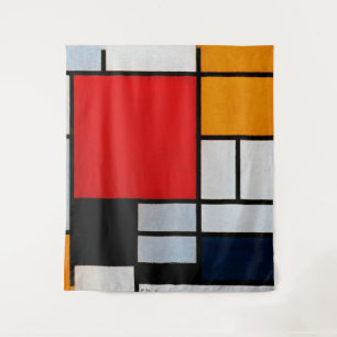 Tapiz Mondrian - Composición con plano rojo grande