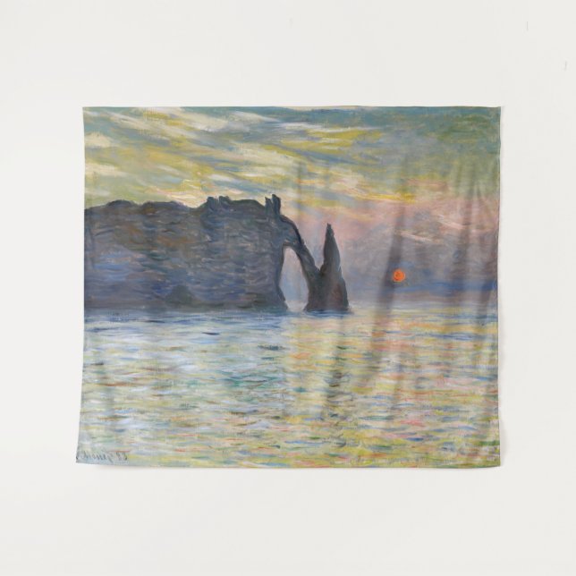 Tapiz Monet - Manneport, acantilado en Etretat, Sunset (Anverso (horizontal))