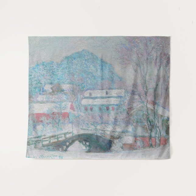 Tapiz Monet - Noruega, aldea Sandviken en la nieve (Anverso (horizontal))