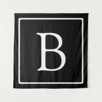 Monograma clásico simple | Texto negro con blanco