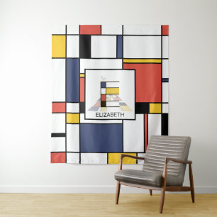 Tapiz Monograma de Arte Neoplasticismo Encantador. Letra