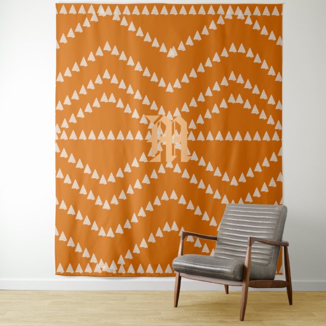 Tapiz Monograma del patrón de flechas brillantes (In situ)