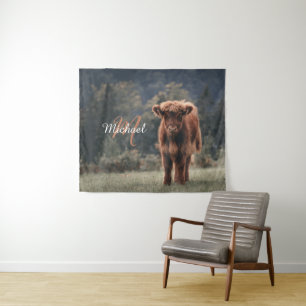 Tapiz Monograma inicial de ternera bovina de montaña de 