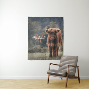 Tapiz Monograma inicial de ternera bovina de montaña de