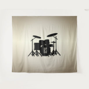 Tapiz Monograma juego de tambor oro antiguo