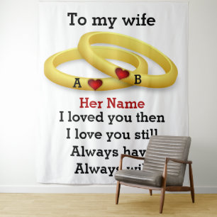 Tapiz Monograma personalizado de amor de pareja para ani