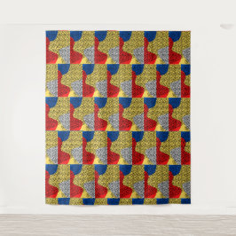 Tapiz  Monograma Rústico Elegante Multicolor 