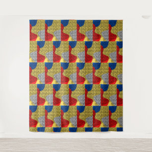 Tapiz  Monograma Rústico Elegante Multicolor 