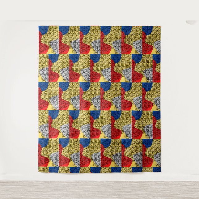Tapiz  Monograma Rústico Elegante Multicolor  (Anverso)