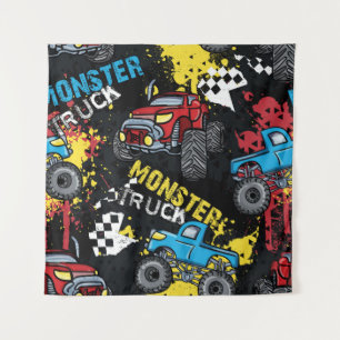 Tapiz Monster Car: Resumen del patrón infantil