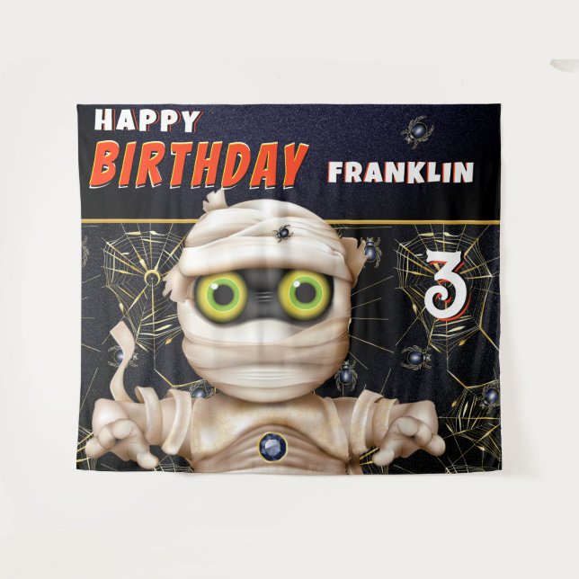 Tapiz Monster Temática Niños Aniversario Fondo (Anverso (horizontal))