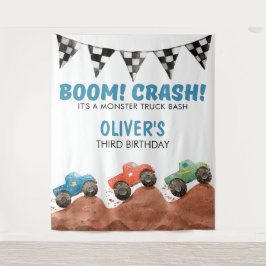 Tapiz Monster Truck Birthday Photo backdrop