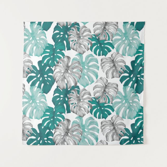 Tapiz Monstera Duo Tone: Trópicos mínimos (Anverso)