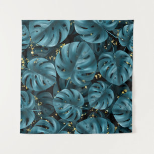 Tapiz Monstera Palm, Golden Splash Seamless.