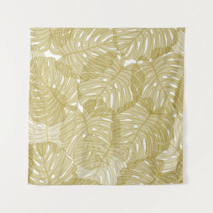 Tapiz Monstera transparente deja fondo blanco