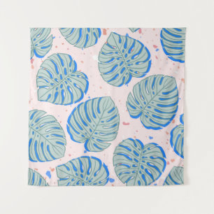 Tapiz Monstera tropical: Patrón de cosecha Terrazzo
