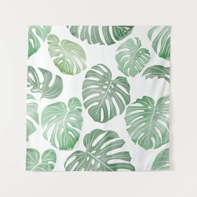 Tapiz Monstruo acuarela, fondo de pantalla tropical sin  (Anverso)