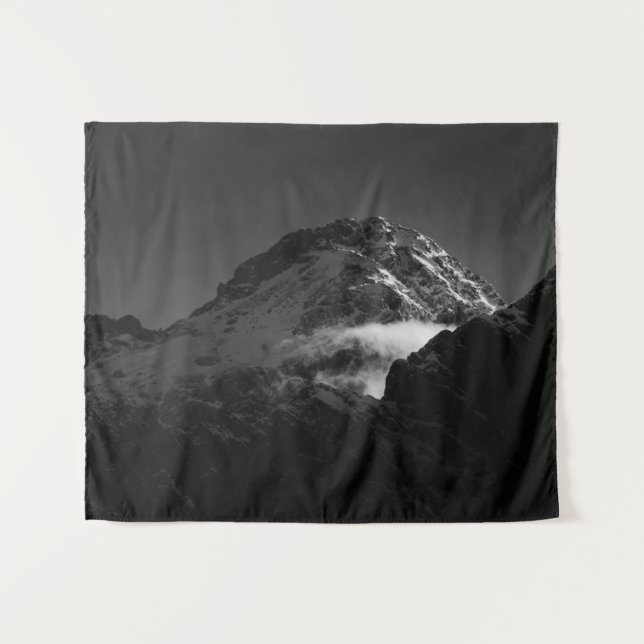 Tapiz Montaña nevada blanca y negra (Anverso (horizontal))