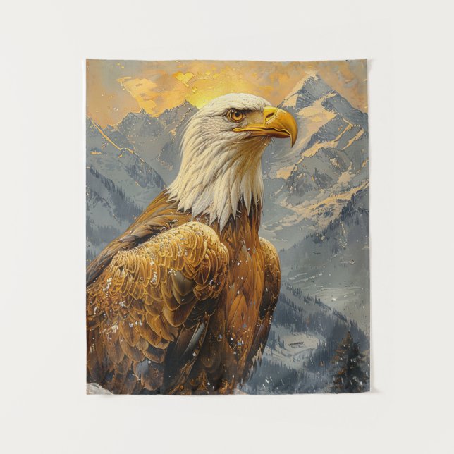 Tapiz Montañas acuáticas del águila calva (Anverso)