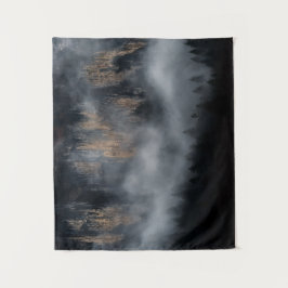 Tapiz Montañas con niebla a través del bosque de abetos