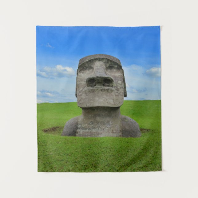Tapiz Monumento al turismo en la isla de Pascua (Anverso)