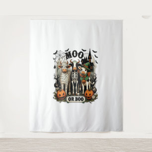 Tapiz Moo o Boo Vaca de Halloween