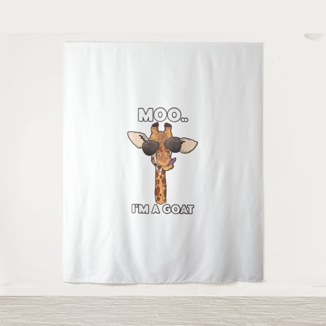 Tapiz Moo, soy una Goat Giraffe Lover Animals (Anverso)