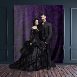 Tapiz Moody Gothic Black & Purple Vintage Lace