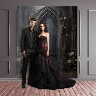 Tapiz Moody Gothic Dark Velado Arco y Flores XLarge