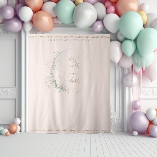 Tapiz Moon Child | Boho Hippie Baby Shower (Subido por el creador)