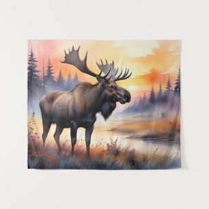 Tapiz Moose acuático al amanecer