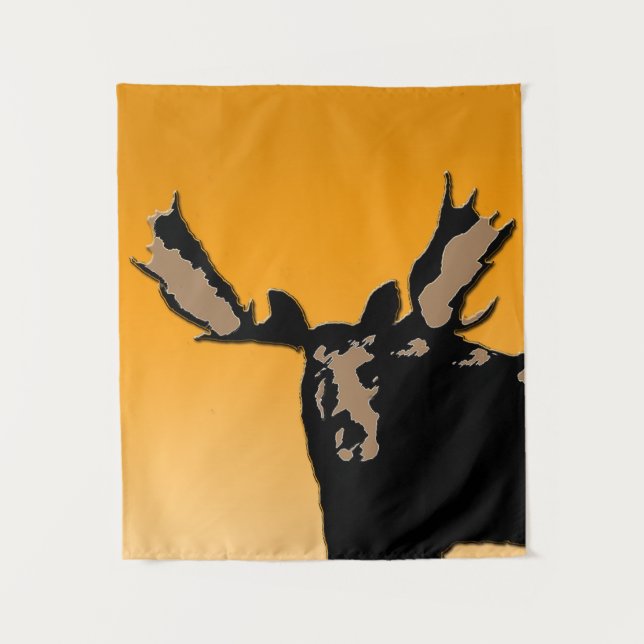Tapiz Moose al atardecer - Original Wildlife Art (Anverso)